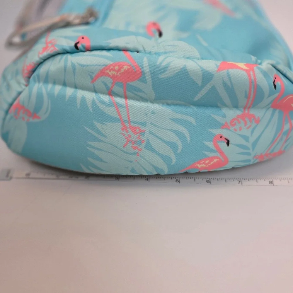 Simtop Flamingo Tropical Print‎ Sling Backpack Blue Crossbody Travel Bag Used